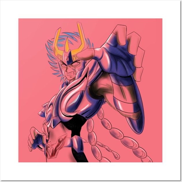 ikki the phoenix saint in immortal myth cloth in saint seiya art ecopop Wall Art by jorge_lebeau